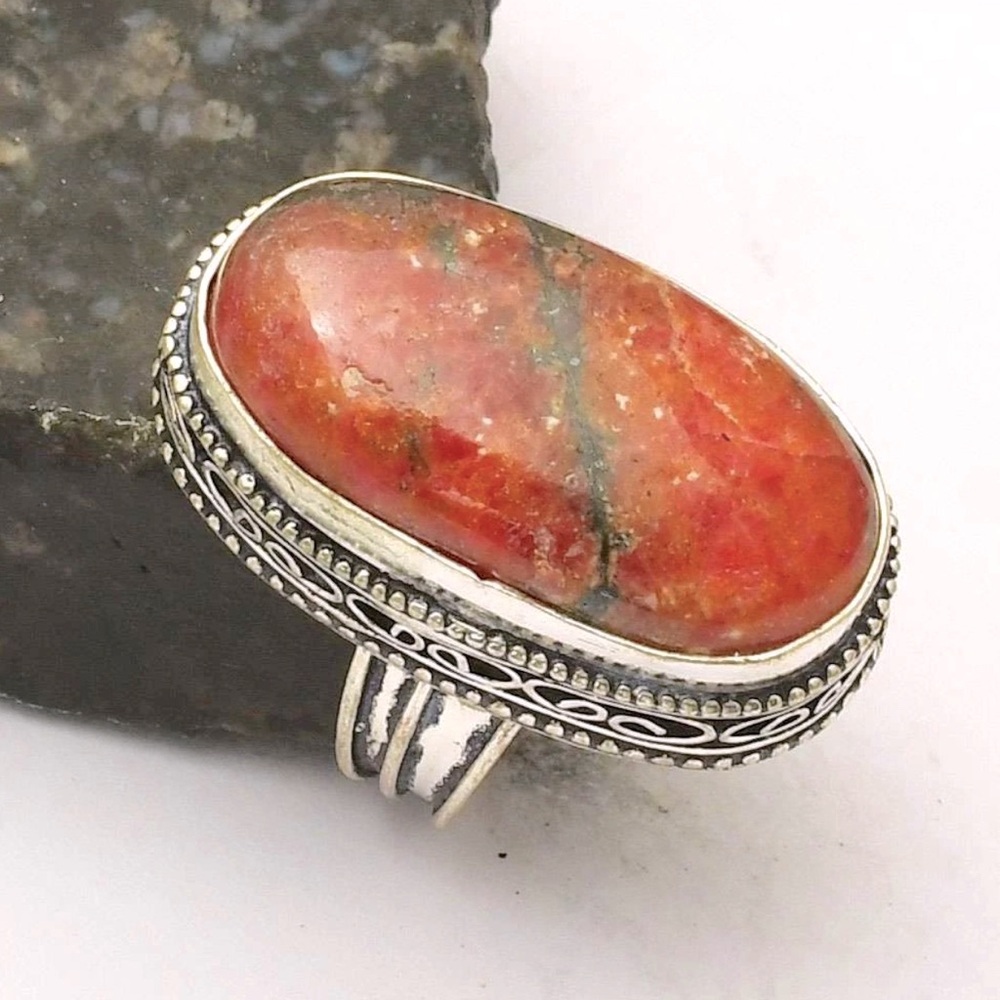 Rhodonite Gemstone Ring